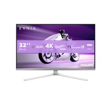 Monitor Philips Evnia 8000 modelo 32M2N8900/00 de 31.5 pulgadas con resolución 3840 x 2160 Pixeles y tecnología QD-OLED en color blanco