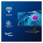 Philips E Line 346E2CUAE/00, pantalla para PC de 34 pulgadas con resolución 3440 x 1440 pixeles, LCD Wide Quad HD+ en color negro, SKU 346E2CUAE/00