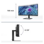 Philips E Line 346E2CUAE/00, pantalla para PC de 34 pulgadas con resolución 3440 x 1440 pixeles, LCD Wide Quad HD+ en color negro, SKU 346E2CUAE/00