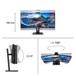 Monitor LED Philips P Line de 34 pulgadas, resolución 3440 x 1440 pixeles, UltraWide Quad HD, color negro, SKU 346P1CRH/00.