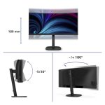 Monitor Philips 3000 series, pantalla de 34.4 pulgadas con resolución 3440 x 1440 Pixeles, SKU: 34B2U3600C/00, color negro