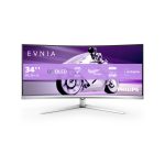 Pantalla Philips modelo 34M2C8600/00 de 34 pulgadas, resolución 3440 x 1440 Pixeles Wide Quad HD, tecnología OLED y color blanco