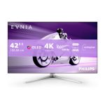 Monitor Philips 42M2N8900/00 con pantalla 4K Ultra HD de 41.5 pulgadas OLED en color blanco y resolución de 3840 x 2160 píxeles