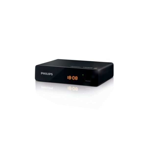 Descodificador Philips DTR3000/EU para televisores, compatible con Cable Full HD, color negro. DTR3000/EU