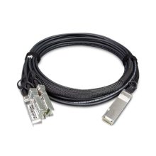 Cable de fibra óptica e InfiniBand QSFP+ de PLANET con 4x SFP+, modelo CB-QSFP4X10G-3M, en color negro