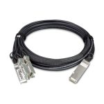 Cable de fibra óptica PLANET 40G QSFP+ a 4 10G SFP+ de 5 metros, color negro, SKU CB-QSFP4X10G-5M. Ideal para conexiones rápidas en centros de datos.