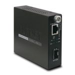 Convertidor de medio PLANET GST-805A con velocidad de 2000 Mbit/s en color negro y diseño compacto. SKU: GST-805A