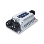 Convertidor de medio PLANET industrial 1000BASE-X SFP de 1000 Mbit/s en color negro y gris. SKU: IGTP-825AT