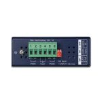 Vista del PLANET IGUP-805AT convertidor de medio azul, 1000 Mbit/s con puertos de alta velocidad y diseño robusto. SKU: IGUP-805AT