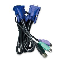 Cable PLANET KVM-KC1-3 para video, teclado y ratón en color negro y azul, de 3 metros