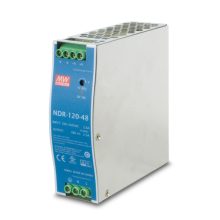 PLANET unidad de fuente de alimentación modelo PWR-120-48 de 120W en colores azul y gris. SKU: PWR-120-48.