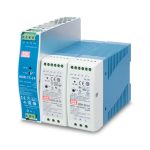 Imagen de la unidad de fuente de alimentación PLANET PWR-60-24 con 60W de potencia y diseño en azul y blanco. SKU: PWR-60-24.