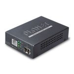 Vista del PLANET VC-231GF, un convertidor de medio de 1000 Mbit/s en color negro, SKU VC-231GF