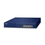 Router azul de la marca PLANET con 4 puertos Gigabit Ethernet, ideal para empresas. SKU: VR-300P