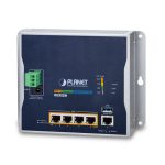 PLANET IP30 Industrial Wall-mount Router con puertos Gigabit Ethernet, colores azul y gris, SKU WGR-500-4P
