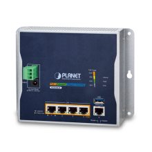 PLANET IP30 Industrial Wall-mount Router con puertos Gigabit Ethernet, colores azul y gris, SKU WGR-500-4P