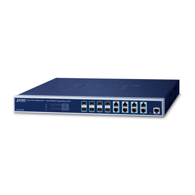 PLANET Lag 3 8-port 10GBASE-X SFP+ + Gestionado L3 10G Ethernet (100/1000/10000) 1U Azul 1 Conmutador PLANET Lag 3 8-port 10GBASE-X SFP+ 1U Azul