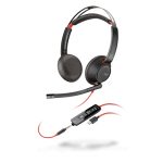 Auriculares alámbricos Poly Blackwire 5220 con diadema para oficina y centros de llamadas, conectividad USB Tipo C, modelo 207586-201