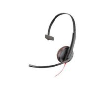 Auriculares alámbricos Poly Blackwire 3215 con diadema para oficina y centros de llamadas, color negro y rojo, conexión USB tipo A, SKU 209746-22