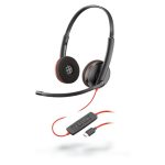Auriculares alámbricos Poly Blackwire C3220 con diadema, puerto USB Tipo C, color negro, SKU 209749-201