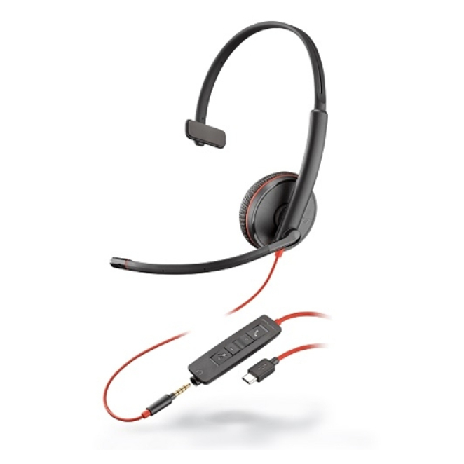 Poly 209750 101 Auriculares de diadema Poly Blackwire 3215 alámbricos, USB Tipo C, color negro, ideales para llamadas y música. SKU: 209750-101