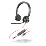 Auriculares alámbricos Poly 3325 de diadema para llamadas y música, color negro, conexión USB tipo A, SKU 213938-01