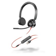 Auriculares alámbricos Poly 3325 de diadema para llamadas y música, color negro, conexión USB tipo A, SKU 213938-01