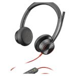 Auriculares alámbricos Poly Blackwire 8225 con diadema, ideales para oficinas y centros de llamadas, USB tipo A, color negro. SKU: 214408-01