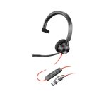 Auriculares Poly Blackwire 3310 con certificación para Microsoft Teams y certificación TAA, modelo 760Q7AA, con adaptadores USB-C y USB-A