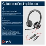 Poly Auriculares Blackwire 8225 con conexión USB-C y cancelación de ruido, SKU 772K4AA
