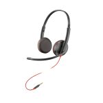 Auriculares Poly Blackwire C3225 con conexión USB, micrófono con cancelación de ruido y almohadillas cómodas. SKU: 7S4M7AA