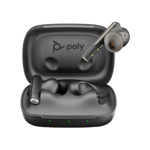 Auriculares intrauriculares Poly Voyager Free 60 UC color negro carbono con adaptador USB-A BT700 y estuche de carga, SKU 7Y8H3AA