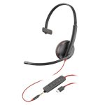 Poly Auriculares modelo Blackwire C3215 monaural, incluye estuche de transporte. SKU: 80S05A6