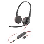 Auriculares estéreo Poly Blackwire 3225 con conexión USB-A, SKU 80S11AA