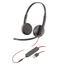 Auriculares estéreo Poly Blackwire 3225 con conexión USB-A, SKU 80S11AA