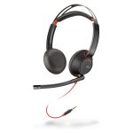 Auriculares Poly Blackwire 5220 con conector de 3.5 mm, alta calidad de sonido y micrófono integrado, SKU 85Q68AA