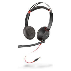 Auriculares Poly Blackwire 5220 con conector de 3.5 mm, alta calidad de sonido y micrófono integrado, SKU 85Q68AA