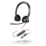 Poly Auriculares estéreo Blackwire 3320 con conexión USB-C y adaptador a USB-A, SKU 8X219AA