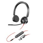 Auriculares Poly Blackwire 3325 con conectividad USB-C y conector de 3.5 mm, SKU 8X221AA