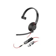 Poly Auriculares Blackwire 5210 monaural con conexión USB-C y conector de 3,5 mm más adaptador USB-C/A, SKU: 8X230A6
