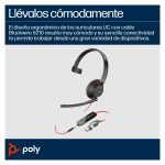 Poly Auriculares Blackwire 5210 monaural con conexión USB-C y conector de 3,5 mm más adaptador USB-C/A, SKU: 8X230A6