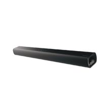 Vista frontal del altavoz Soundbar Promethean ASB-40-3, modelo con 2.0 canales y 20W de potencia, color negro