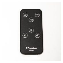 Imagen del mando a distancia Promethean ASB-40-RC para equipos de videoconferencia, con pantalla táctil y características de control de audio. SKU: ASB-40-RC