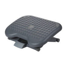 Soporte para pies Q-CONNECT modelo KF17982, color negro. Diseño ergonómico con superficie antideslizante, ideal para oficina. SKU KF17982.