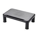 Soporte para monitor Q-Connect, color negro, ajustable en altura, ideal para escritorio. SKU: KF18018