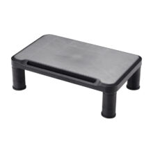 Soporte para monitor Q-Connect, color negro, ajustable en altura, ideal para escritorio. SKU: KF18018