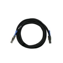 Imagen del QNAP cable Serial Attached SCSI SAS de 3 metros en color negro y metálico, SKU CAB-SAS30M-8644. Ideal para conexiones rápidas y estable.