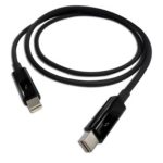 QNAP CAB-TBT10M, cable Thunderbolt de 1 metro en color negro, SKU CAB-TBT10M, ideal para conexiones de alta velocidad entre dispositivos compatibles.
