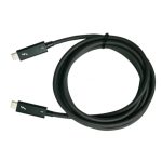 Imagen del QNAP cable Thunderbolt de 2 metros, con soporte para 40 Gbit/s, en color negro. SKU: CAB-TBT320M-40G-LINTES