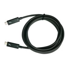 Imagen del QNAP cable Thunderbolt de 2 metros, con soporte para 40 Gbit/s, en color negro. SKU: CAB-TBT320M-40G-LINTES